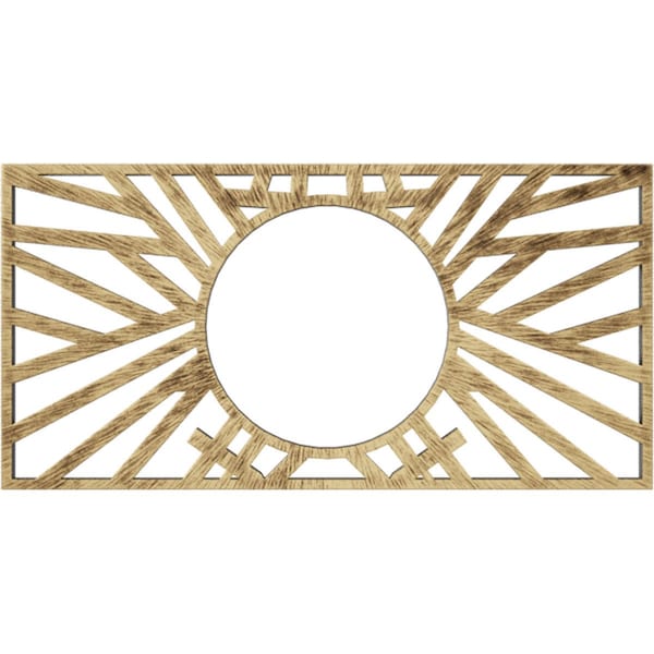 Ekena Millwork Hoover Architectural Grade PVC Pierced Medallion, 16"W x 8"H x 5 7/8"ID x 1/2"P, Antiqued Brass CMPP16X08HOABS - main